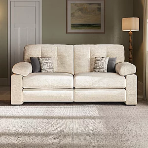 Helston Ivory Fabric 4 Seater Sofa