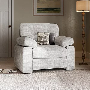 Helston Silver Fabric Armchair