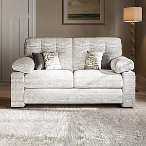 Helston Silver Fabric 2 Seater Sofa