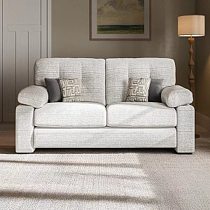 Helston Silver Fabric 3 Seater Sofa
