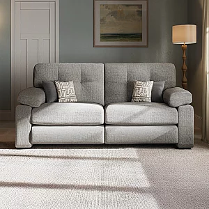 Helston Steel Fabric 4 Seater Sofa