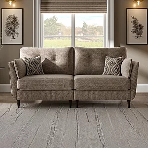 Capri Mushroom Fabric 4 Seater Sofa