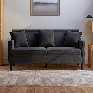 Chartwell Black Linen 3 Seater Sofa