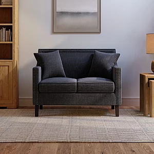 Chartwell Black Linen 2 Seater Sofa