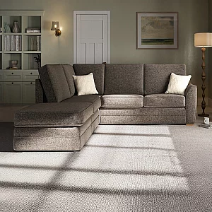 Bella Mocha Fabric Large Left Hand Facing Chaise Corner Sofa