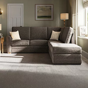 Bella Mocha Fabric Large Right Hand Facing Chaise Corner Sofa