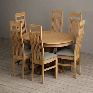 Extending Hertford 100cm 130cm Solid Oak Pedestal Dining Table with 4 Black Monroe Chairs