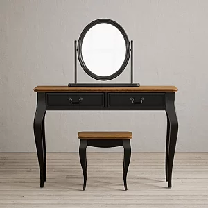 Chateau Noir Oak and Black Painted Dressing Table Set