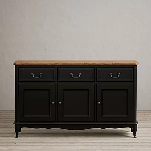 Chateau Noir Oak and Black Painted Large Sideboard
