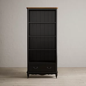 Chateau Noir Oak and Black Painted Tall Bookcase