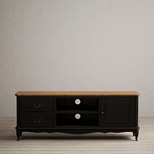 Chateau Noir Oak and Black Painted Super Wide TV Cabinet