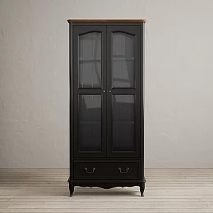 Chateau Noir Oak and Black Painted Display Cabinet