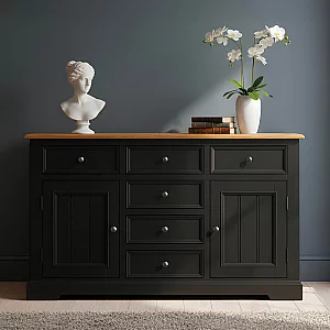Charlton Oak and Black Painted Large Sideboard