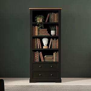 Charlton Oak and Black Painted Tall Bookcase