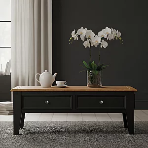 Charlton Oak and Black Painted 4 Drawer Coffee Table