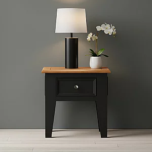 Charlton Oak and Black Painted Lamp Table