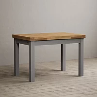 Extending Buxton 140cm Oak and Light Grey Painted Dining Table