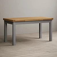 Extending Buxton 180cm Oak and Light Grey Painted Dining Table
