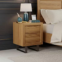 Parker Solid Oak 2 Drawer Bedside Table