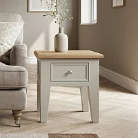 Weymouth Oak and Soft White Painted Lamp Table