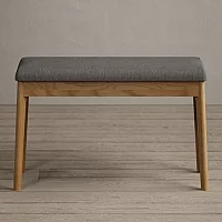 Nordic Grey Linen Bench