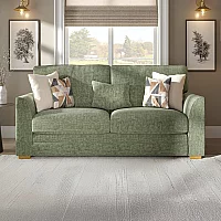 Jasper Hunter Green Chenille Fabric 4 Seater Sofa