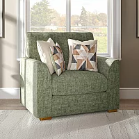Jasper Hunter Green Chenille Fabric Love Chair