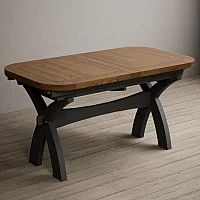 Extending Olympia 180cm Oak and Charcoal Grey Painted Dining Table