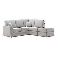 Bella Silver Fabric Large Right Hand Facing Chaise Corner Sofa