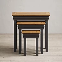 Charwood Oak and Charcoal Painted Nest of Tables