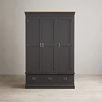 Charwood Oak and Charcoal Painted Triple Wardrobe