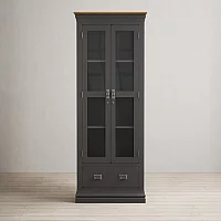 Charwood Oak and Charcoal Painted Display Cabinet