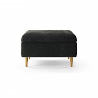 Capri Anthracite Chenille Fabric Footstool