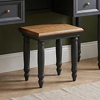 Francis Oak and Charcoal Grey Painted Dressing Table Stool