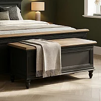 Francis Oak and Charcoal Grey Painted Blanket Box