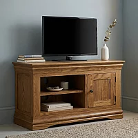 Burford Rustic Solid Oak Small TV Unit