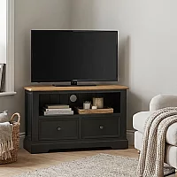 Charlton Oak and Black Painted Corner TV Cabinet
