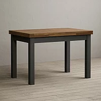 Extending Buxton 140cm Oak and Charcoal Grey Painted Dining Table