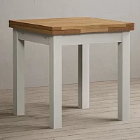 Extending Buxton 90cm Oak and Signal White Painted Dining Table
