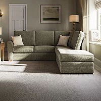 Bella Olive Fabric Large Right Hand Facing Chaise Corner Sofa