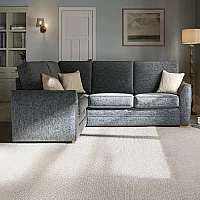 Bella Denim Blue Fabric Large Left Hand Facing Corner Sofa