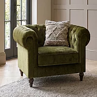 Jameson Olive Green Fabric Armchair