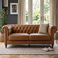 Jameson Cognac Leather 3 Seater Sofa