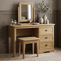 Cambridge Solid Oak Dressing Table Set