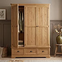 Cambridge Solid Oak Triple Wardrobe
