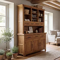 Harrogate Rustic Solid Oak Large Dresser
