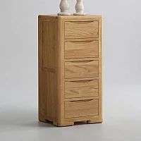 Harper Solid Oak 5 Drawer Tallboy