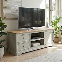 Brampton Soft Green Painted Super Wide TV Cabinet