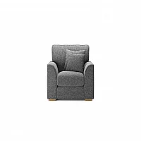 Jasper Charcoal Chenille Fabric Armchair