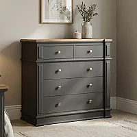 Lawson Oak and Charcoal Grey Painted 2 Over 3 Chest of Drawers